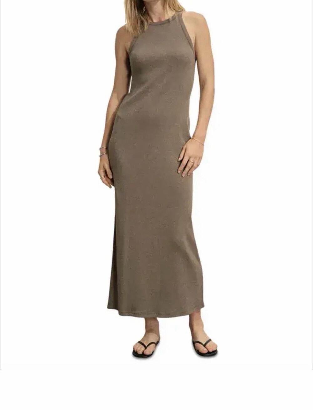 BUCK MASON Women’s Surplus Rib Tank Midi Maxi Dress Faded Moss XL $128